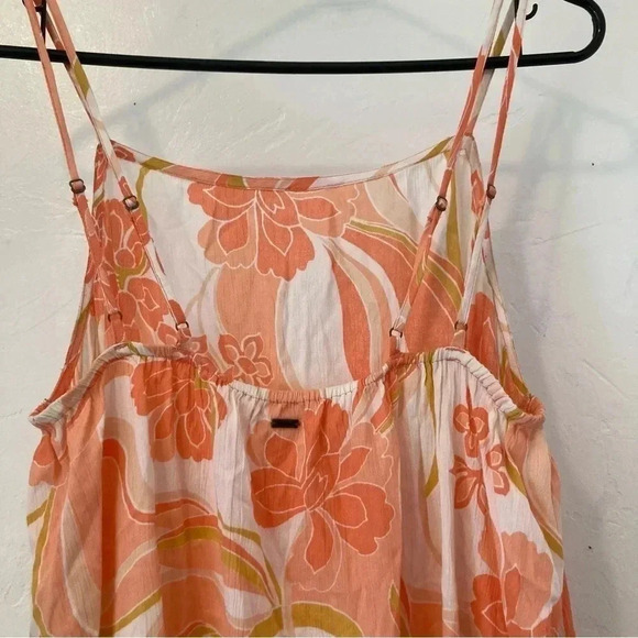 O'Neill Peach Floral Allis Sleeveless Dress Mini Babydoll Flowy Sundress‎ Size M - Picture 5 of 9